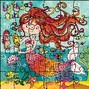 Puzzle-Karte. Birthday Girl / Mermaid
