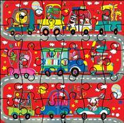 Puzzle-Karte. Happy Birthday / Beep Beep / Cars